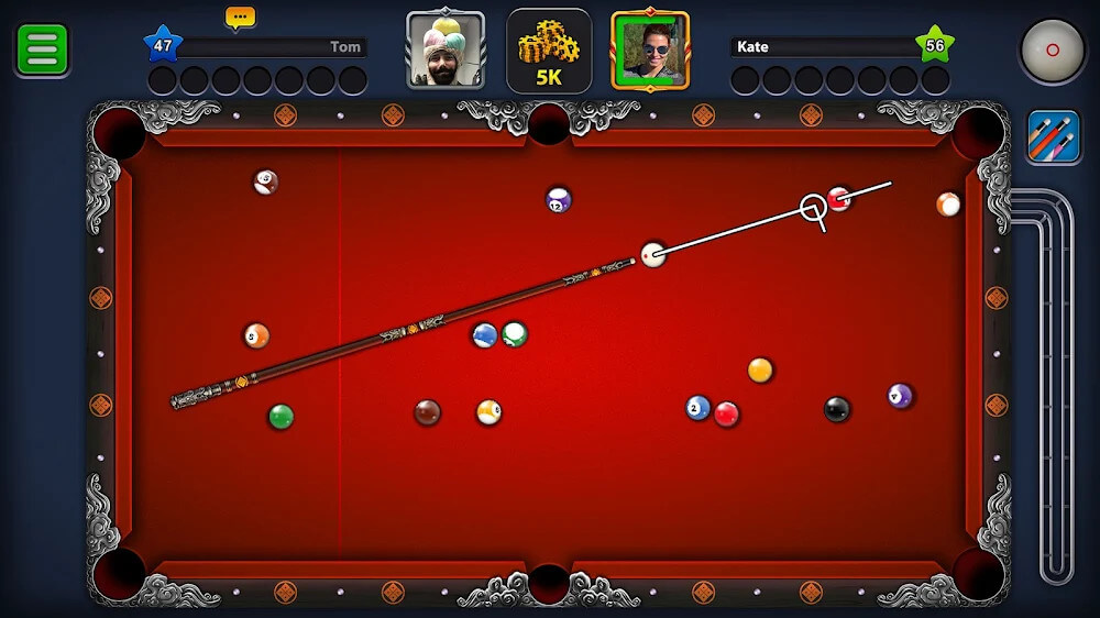 8 Ball Pool v5.13.0 MOD APK (Unlimited Cue, Long Line, Menu)