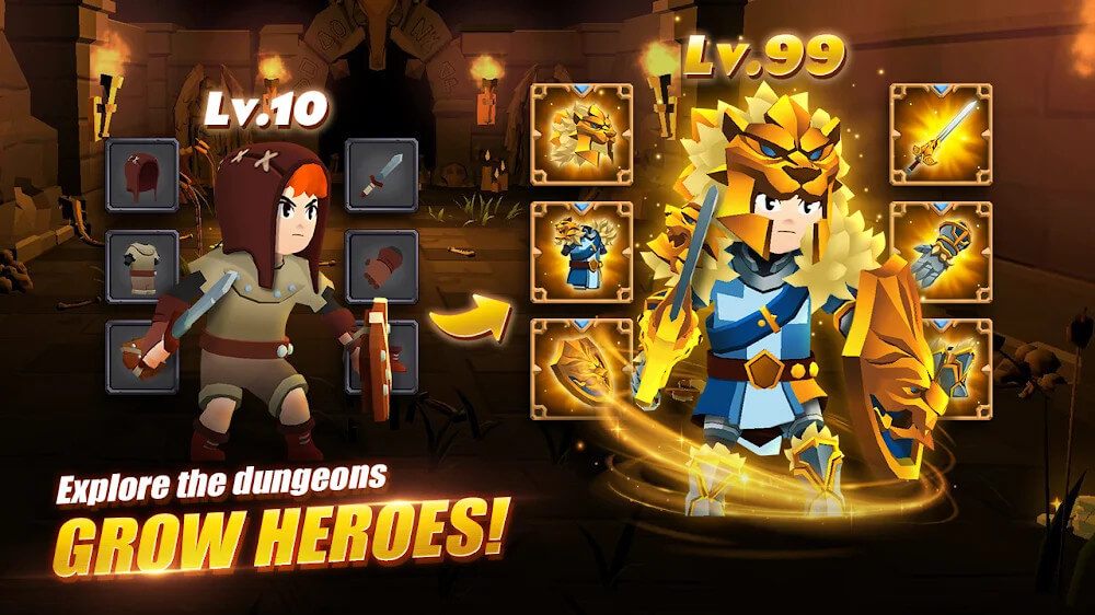 AFK Dungeon v1.1.53 MOD APK (Mega Menu, Damage, Defense)