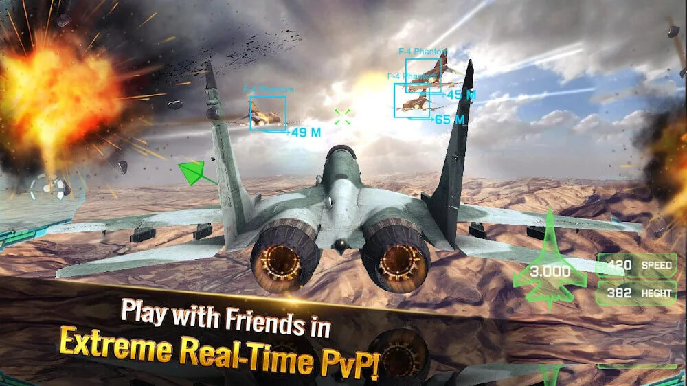 Ace Fighter v2.720 MOD APK (Unlimited Gold, Health, High Missile)