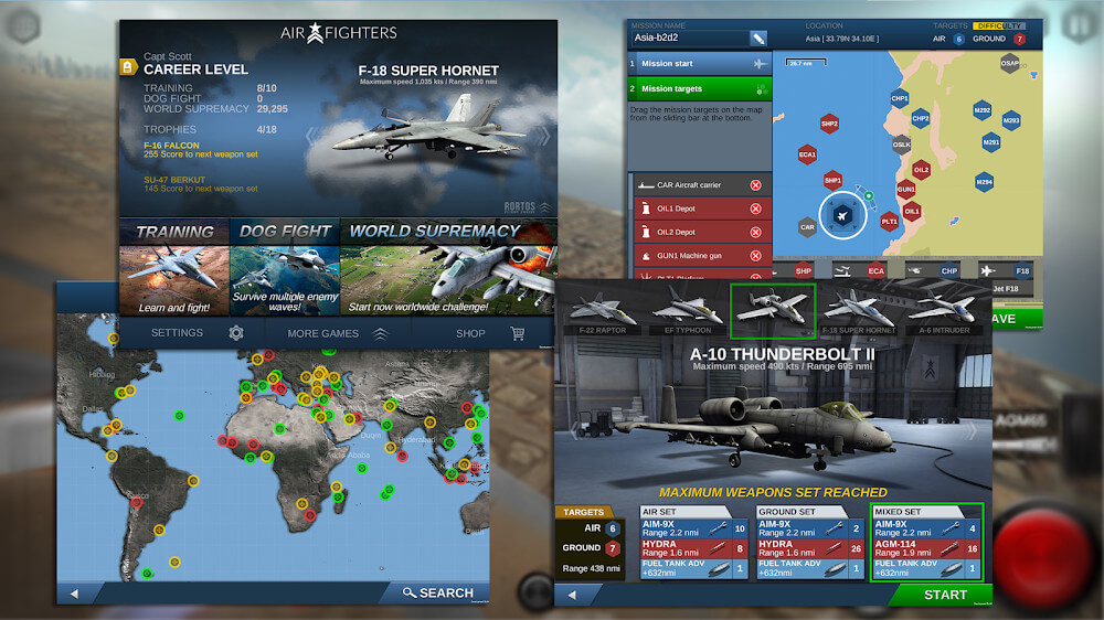 AirFighters v4.2.8 APK + OBB (MOD, Unlocked Planes)