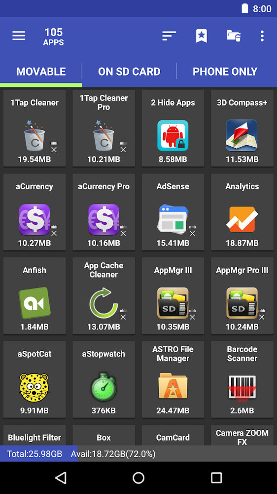 AppMgr Pro III v5.74 APK (Patched/Mod Extra)