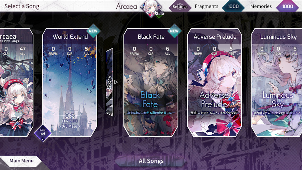 Arcaea v5.0.5 MOD APK (Unlocked All Paid Content)