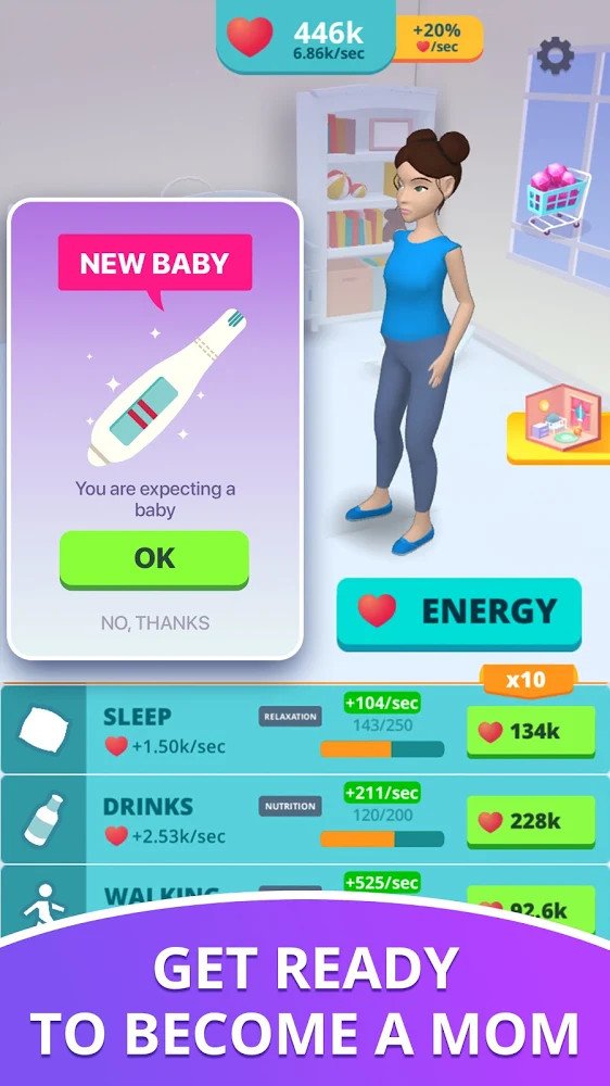 Baby & Mom - Pregnancy Idle v1.7.1MOD APK (Unlimited Energy) Download
