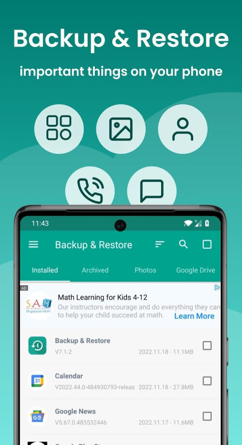 Backup and Restore v7.4.8 MOD APK (Premium Unlocked)