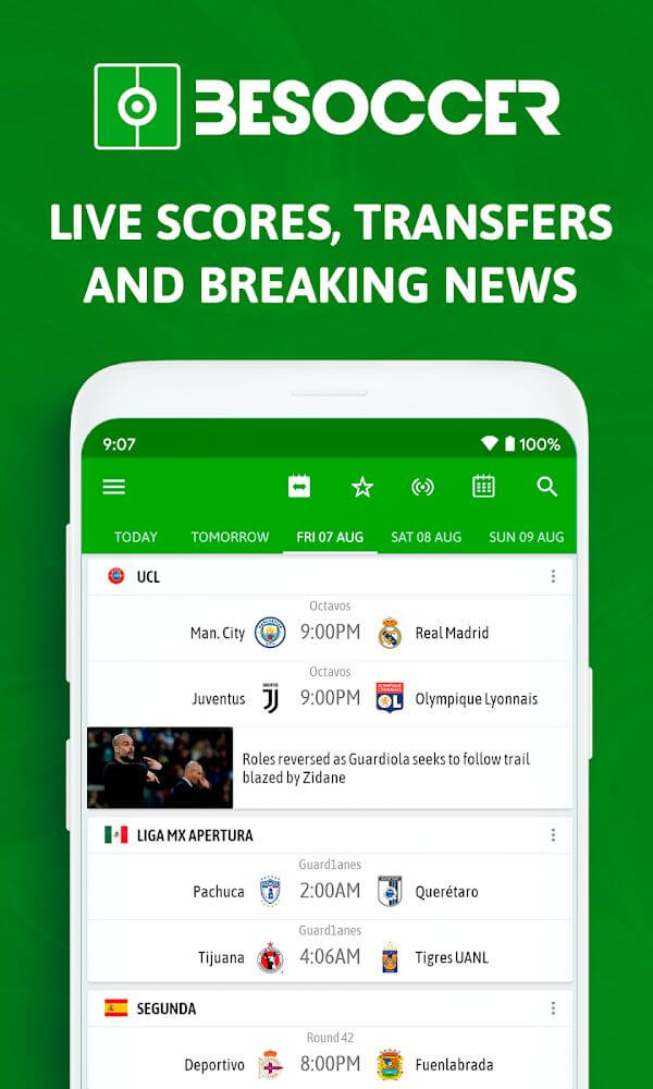 BeSoccer v5.5.0 APK + MOD (Premium Unlocked)