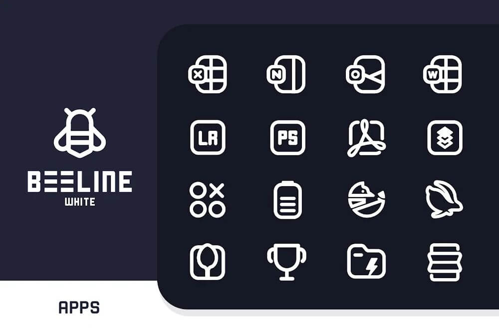 BeeLine White Iconpack v4.8 APK (Patched)