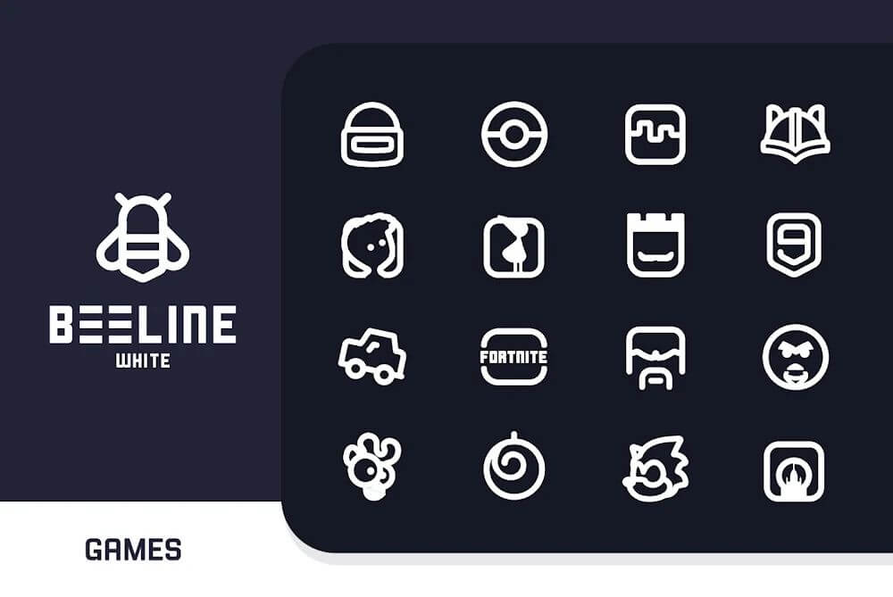 BeeLine White Iconpack v4.8 APK (Patched)