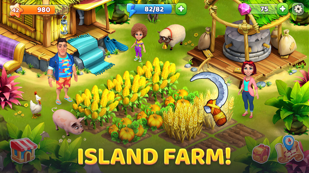 Bermuda Adventures Island Farm v1.19.0 MOD APK (Unlimited Gems)