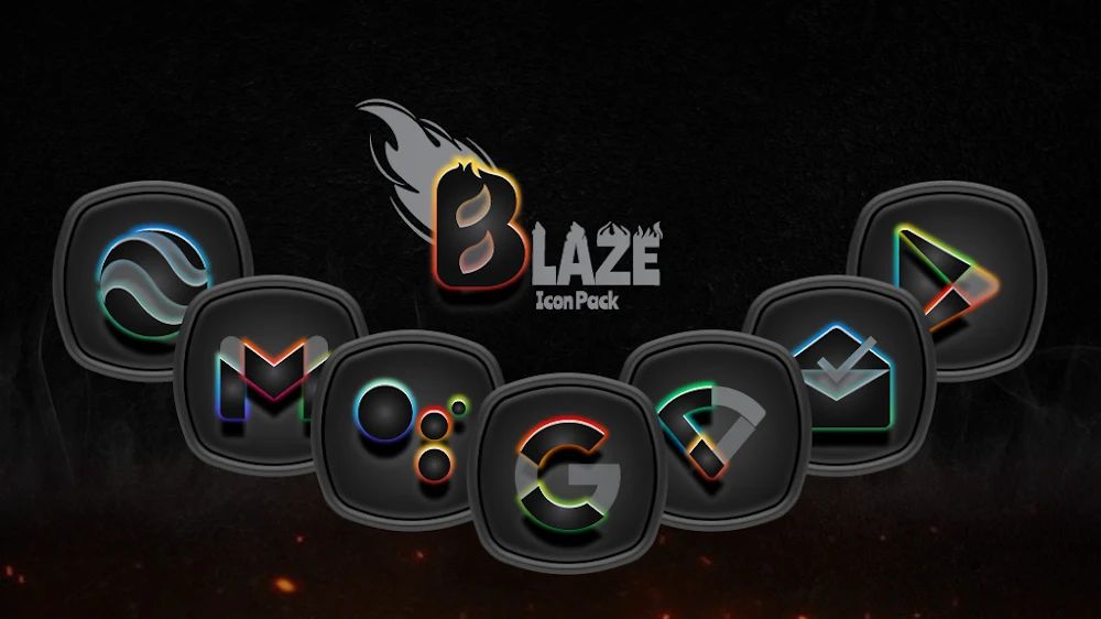 Blaze Dark Icon Pack v3.0.3 APK (Patched)