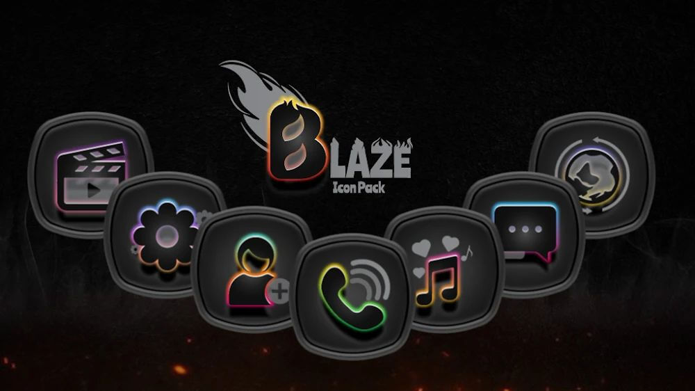 Blaze Dark Icon Pack v3.0.3 APK (Patched)