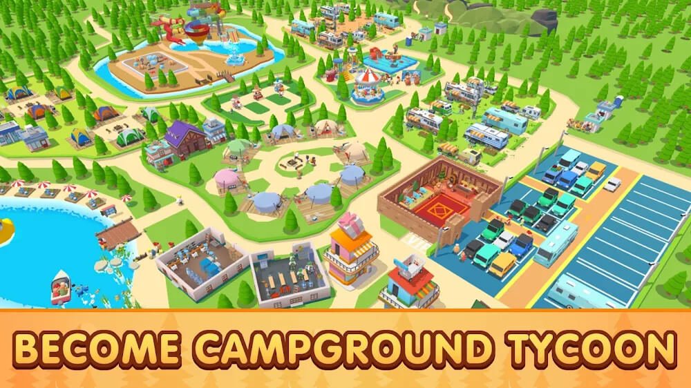 Camping Tycoon v1.5.99 MOD APK (Unlimited Money/All Unlocked)