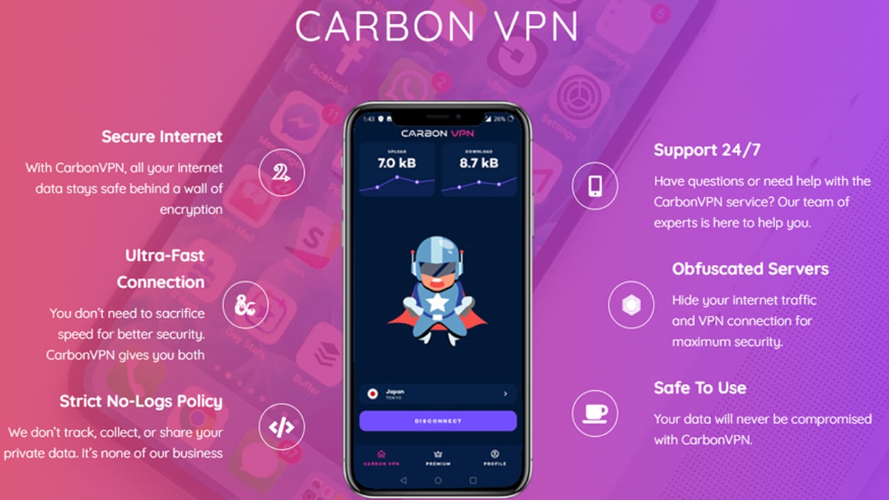 Carbon VPN Pro Premium MOD APK 5.17 (Paid for free)