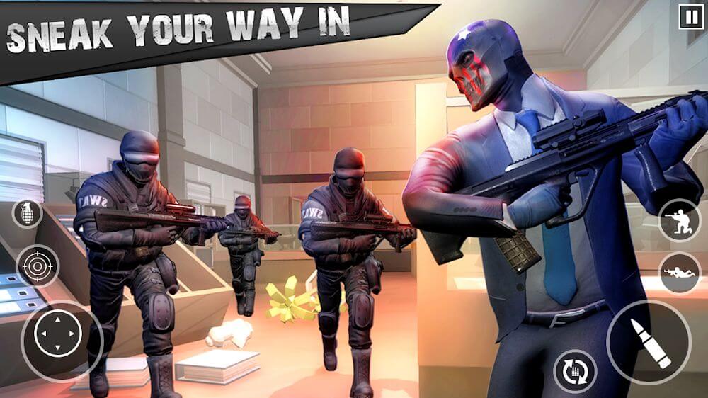 City Gangster Bank Robbery v4.2 MOD APK (God Mode, Dumb Enemy)