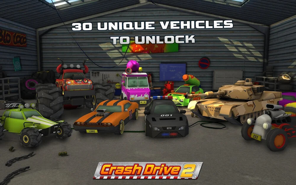 Crash Drive 2 v3.90 MOD APK (Unlimited Money, Levels, Speed)