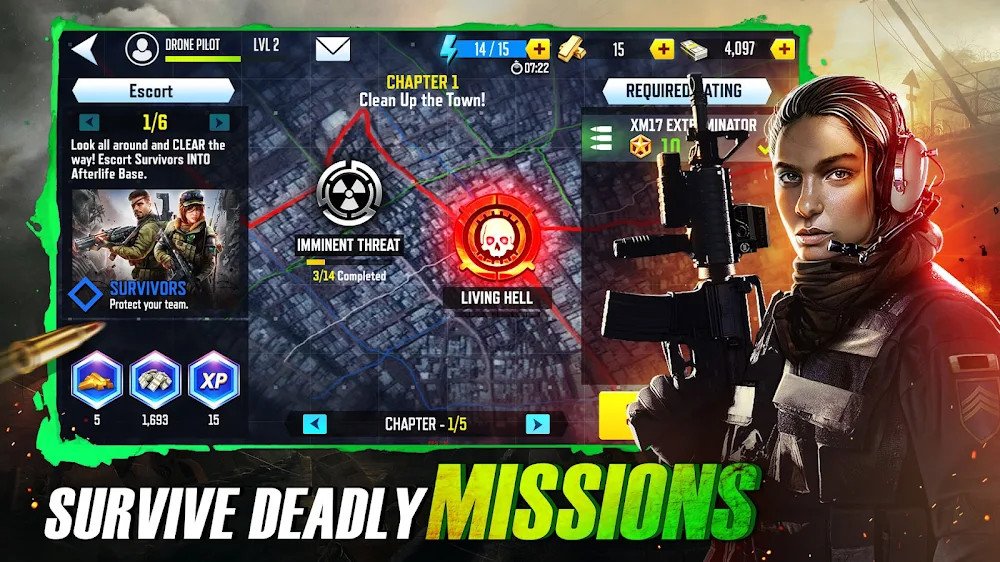 Drones 4: Zombie Strike v1.20.151 MOD APK + OBB (Unlimited Money)