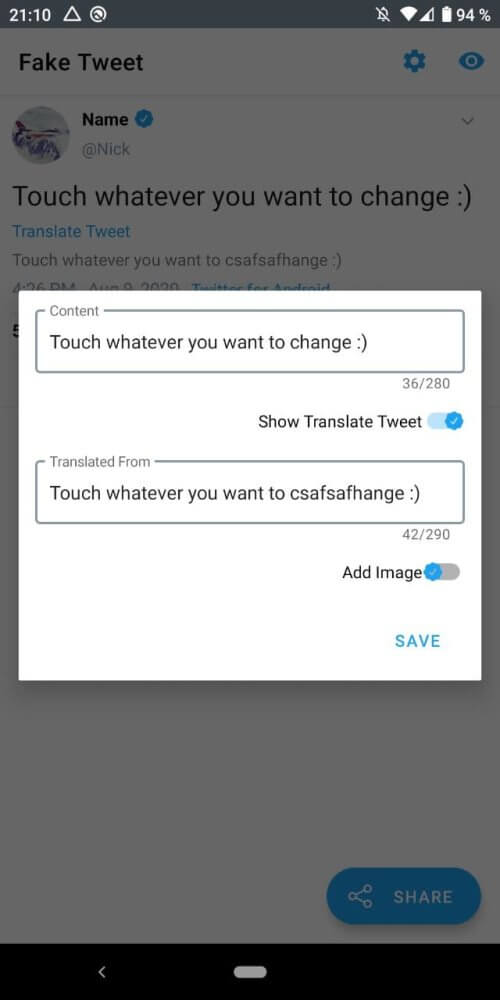 Fake Tweet v2.9.2 MOD APK (Premium Unlocked)