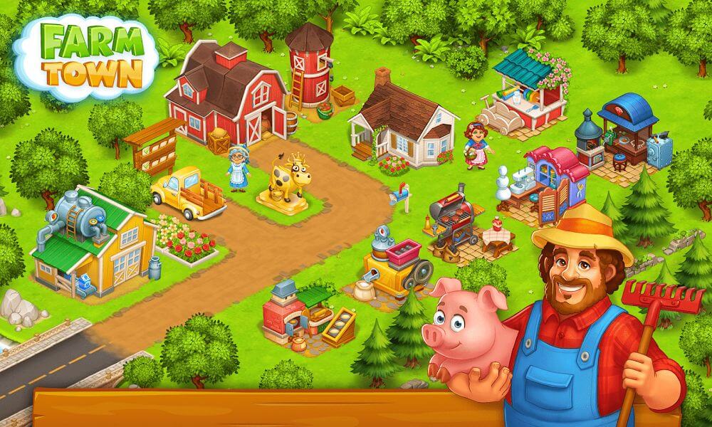 Farm Town Village Build Story v3.74 MOD APK (Unlimited Gems, Money)