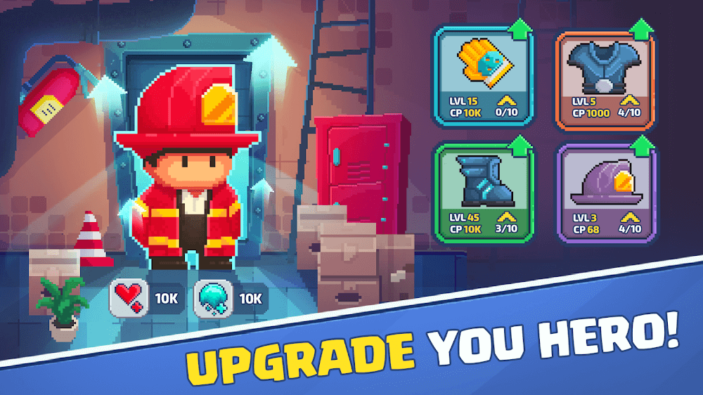 Firefighter: pixel shooter v0.0.13 MOD APK (Unlimited Money)