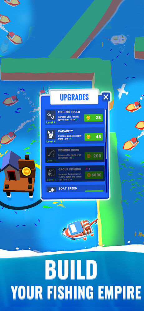 Fish Idle: Fishing Tycoon v5.2.4 MOD APK (Move Speed, Max Storage)