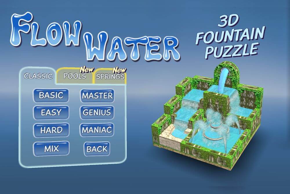 Flow Water Fountain 3D Puzzle v1.80 MOD APK (Free Shopping)