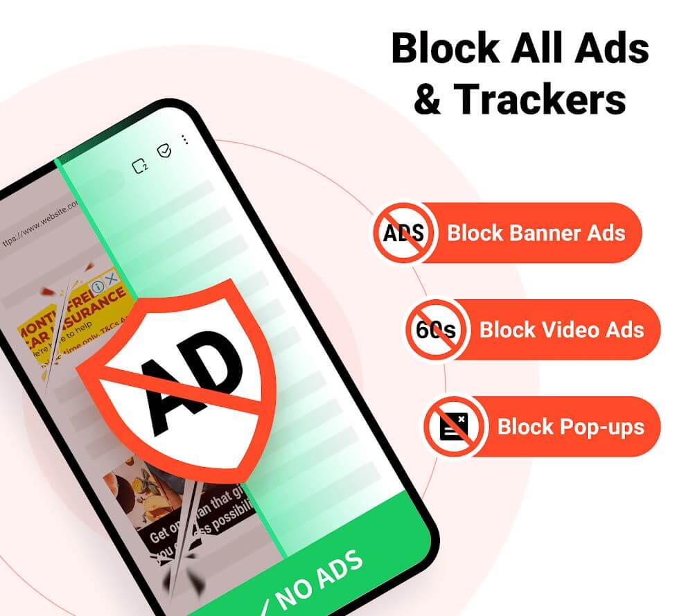 Free Adblocker Browser v96.1.3758 MOD APK (Premium Unlocked)