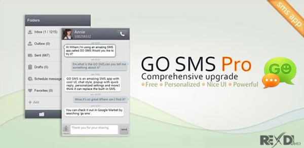 GO SMS Pro Premium Mod APK 8.03 (Unlocked/Plugin/Sticker) Android