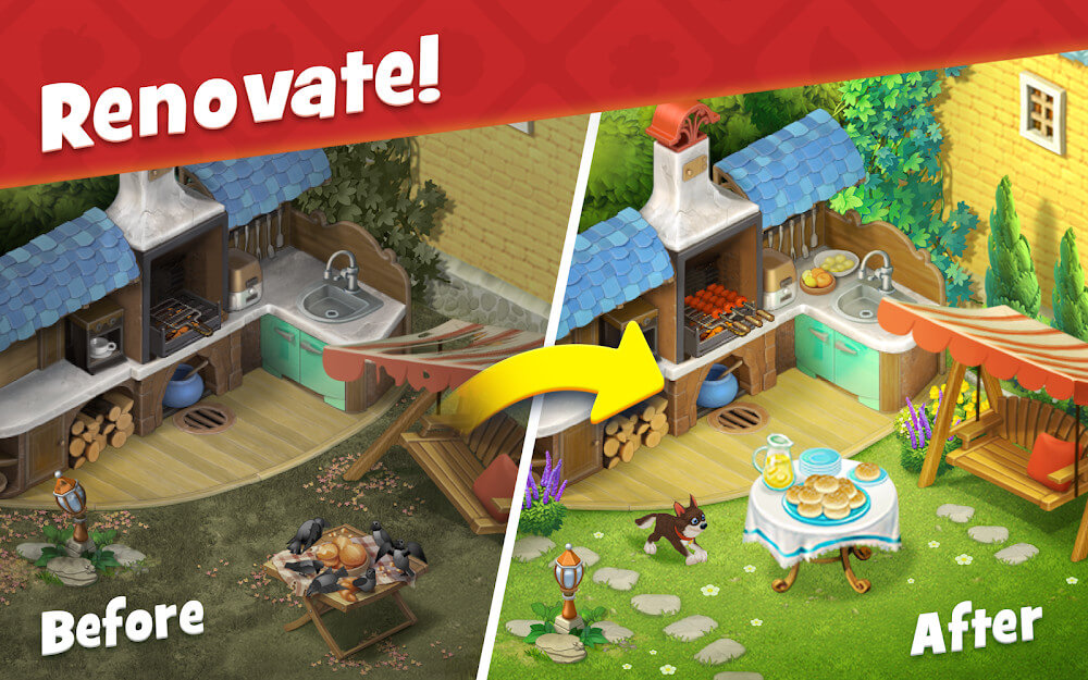 Gardenscapes v8.1.0 MOD APK (Unlimited Coins, Stars)