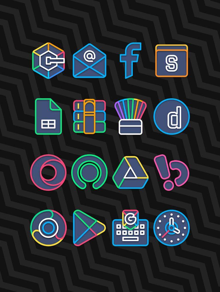 Garis Dark - Lines Icon Pack v63 APK (Patched)