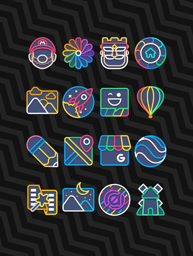 Garis Dark - Lines Icon Pack v63 APK (Patched)