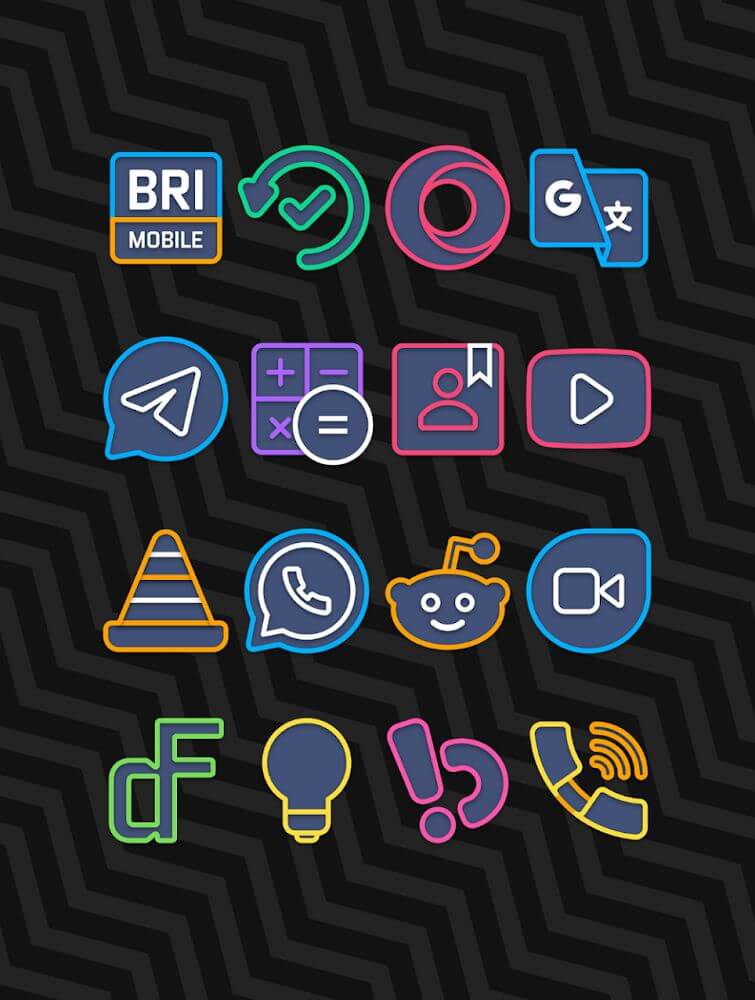 Garis Dark - Lines Icon Pack v63 APK (Patched)