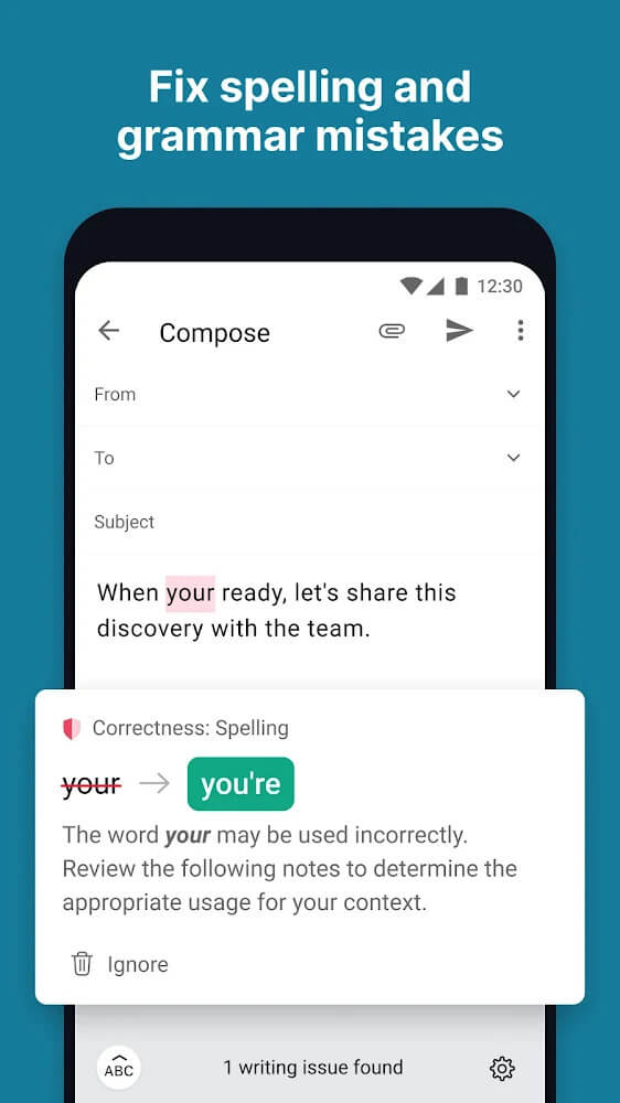 Grammarly Keyboard v2.45.40516 MOD APK (Premium Unlocked)