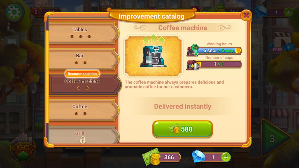 Grand Cafe Mania v0.19 MOD APK (Free Purchased) Download