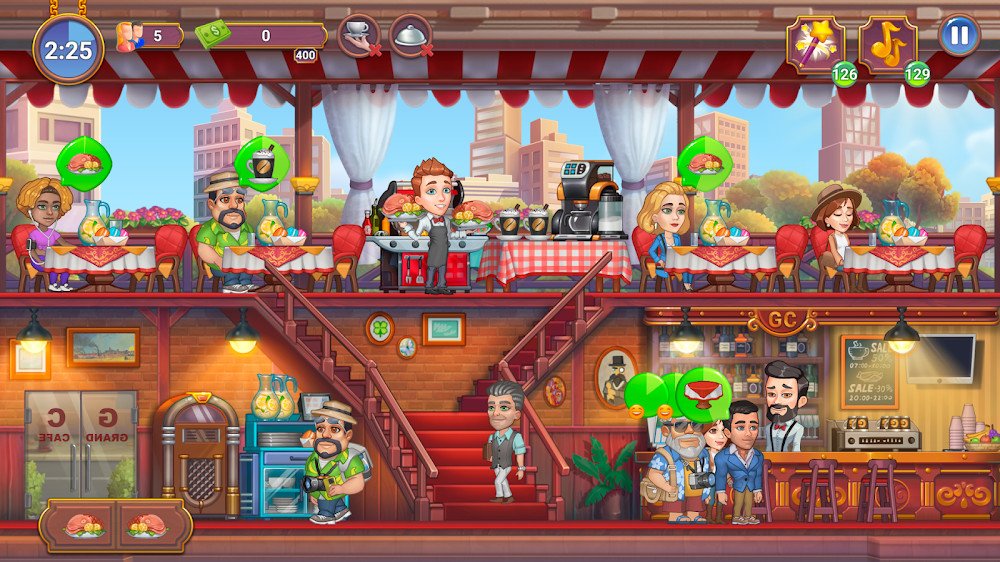 Grand Cafe Mania v0.19 MOD APK (Free Purchased) Download