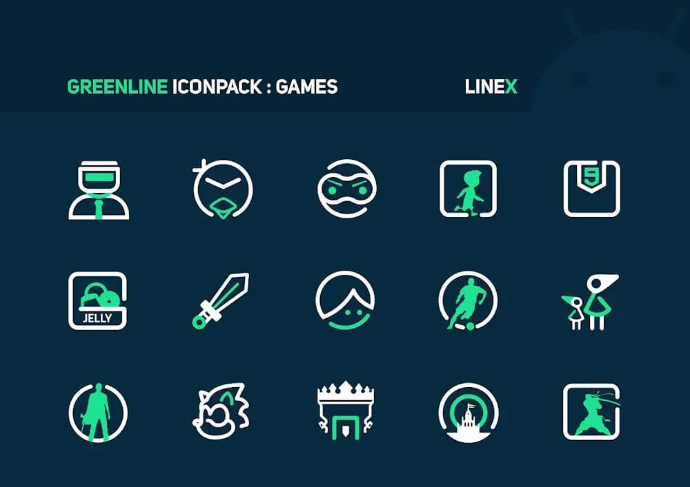 GreenLine Icon Pack: LineX v5.7 APK (Patched)