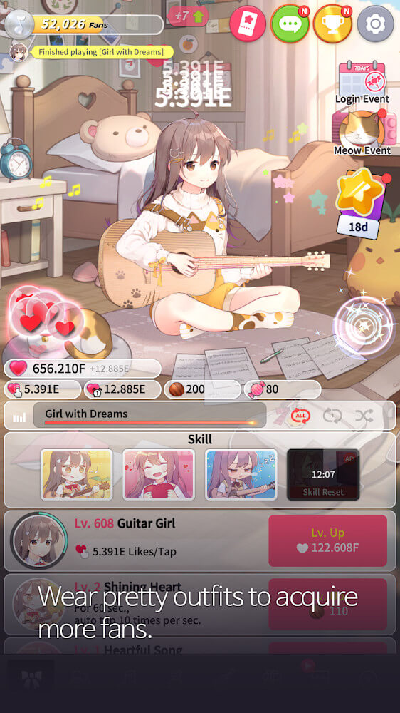 Guitar Girl v5.6.0 APK + MOD (MENU/Unlimited Love, Fan)