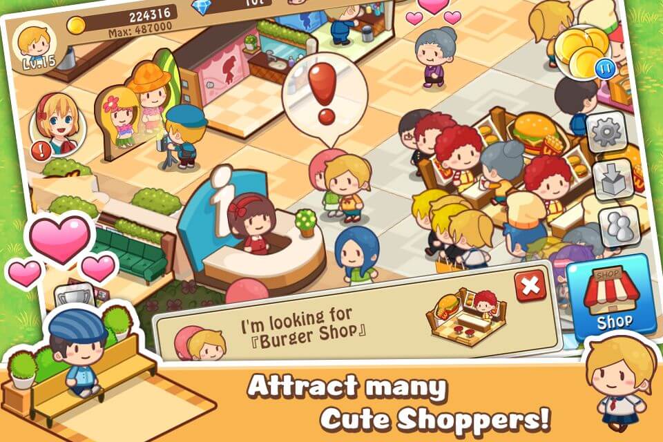 Happy Mall Story v2.3.1 MOD APK (Unlimited Diamond, Free Building, XP Multiple)