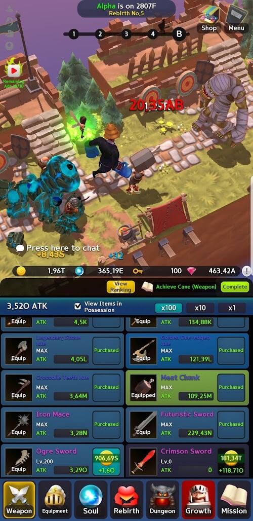 INFINITE KNIGHT: 3D IDLE RPG v2.20.10 MOD APK (Menu, BlackSoul, Diamond)