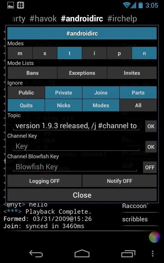 IRC for Android v2.1.59 APK (Paid) Download for Android