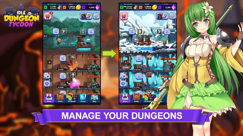 Idle Dungeon Tycoon v2.1.0 MOD APK (Unlimited Money, Tickets, Keys)