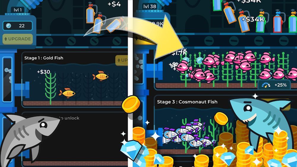 Idle Fish Aquarium v1.7.9 MOD APK (Free Shopping)