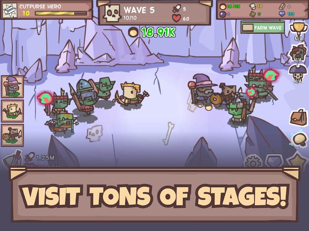 Idle Hero Defense v49 MOD APK (Menu/Health, Damage, No CD)