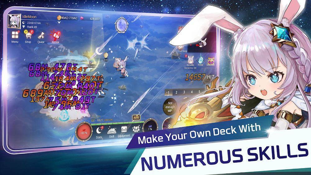 Idle Moon Rabbit v1.63.1 MOD APK (Damage/Defense Multiplier, Mana)