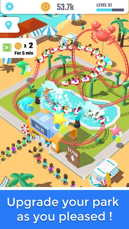 Idle Roller Coaster v2.6.6 MOD APK (Unlimited Coins) Download
