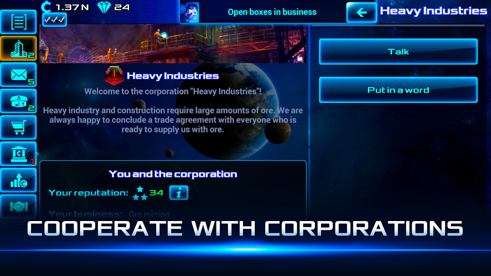 Idle Space Business Tycoon v2.1.50 MOD APK (Unlimited Diamonds)