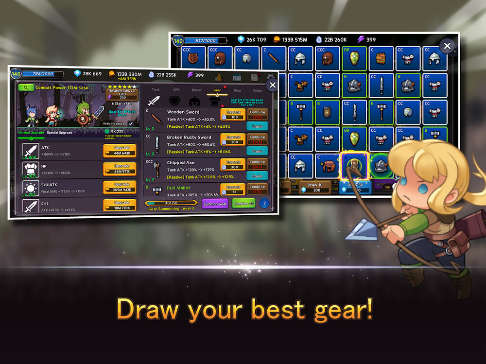 Idle Tank, DPS, and Healer v1.719 APK + MOD (Damage Multiplier/God Mode)