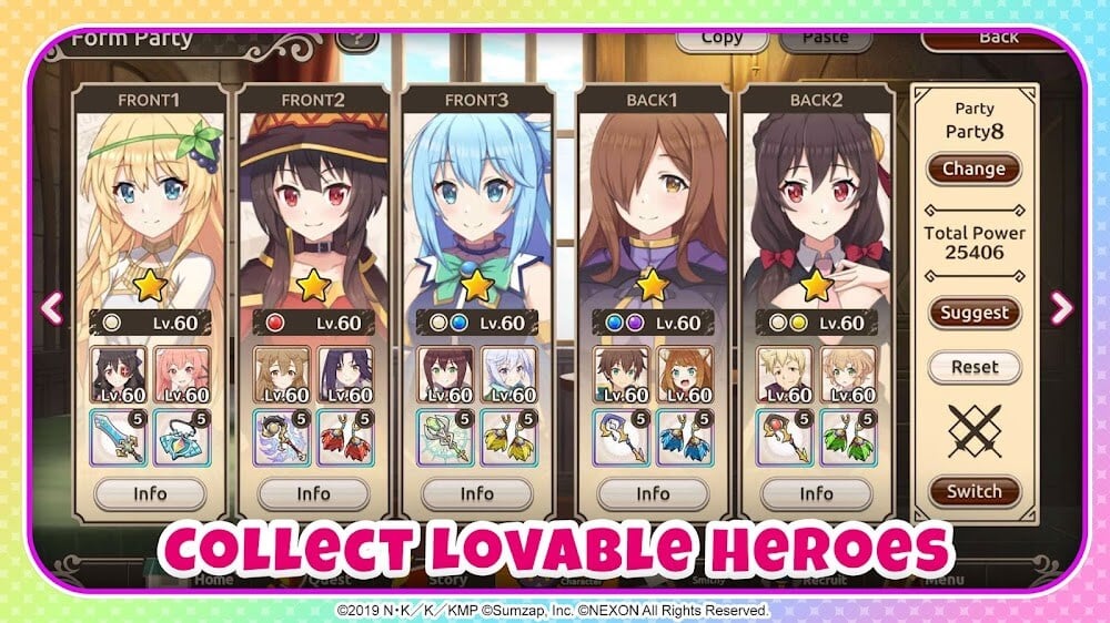 KonoSuba: Fantastic Days v5.5.0 MOD APK (Damage/Defense Multiplier, Infinite SP, Skill)