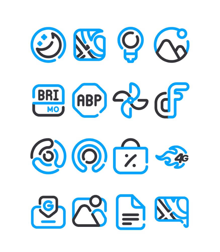 Lineblack - Blue icon Pack v2.1 APK + MOD (Paid)