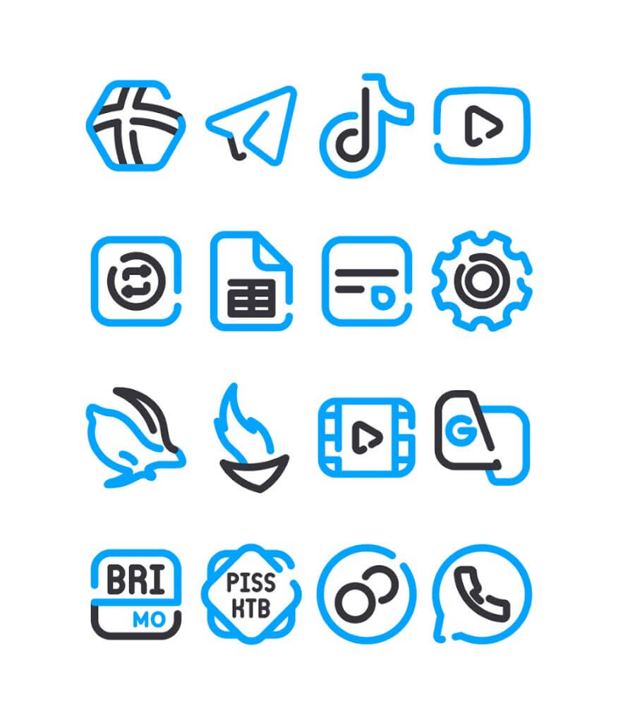 Lineblack - Blue icon Pack v2.1 APK + MOD (Paid)