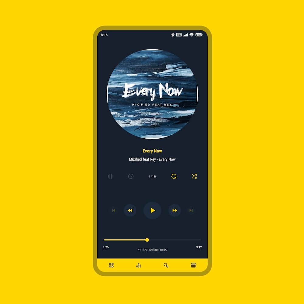 Luminous Black - Poweramp Skin v9.2 APK (Paid)