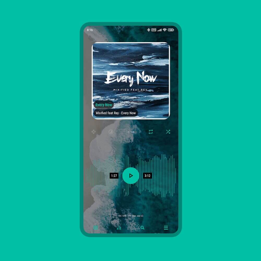 Luminous Black - Poweramp Skin v9.2 APK (Paid)